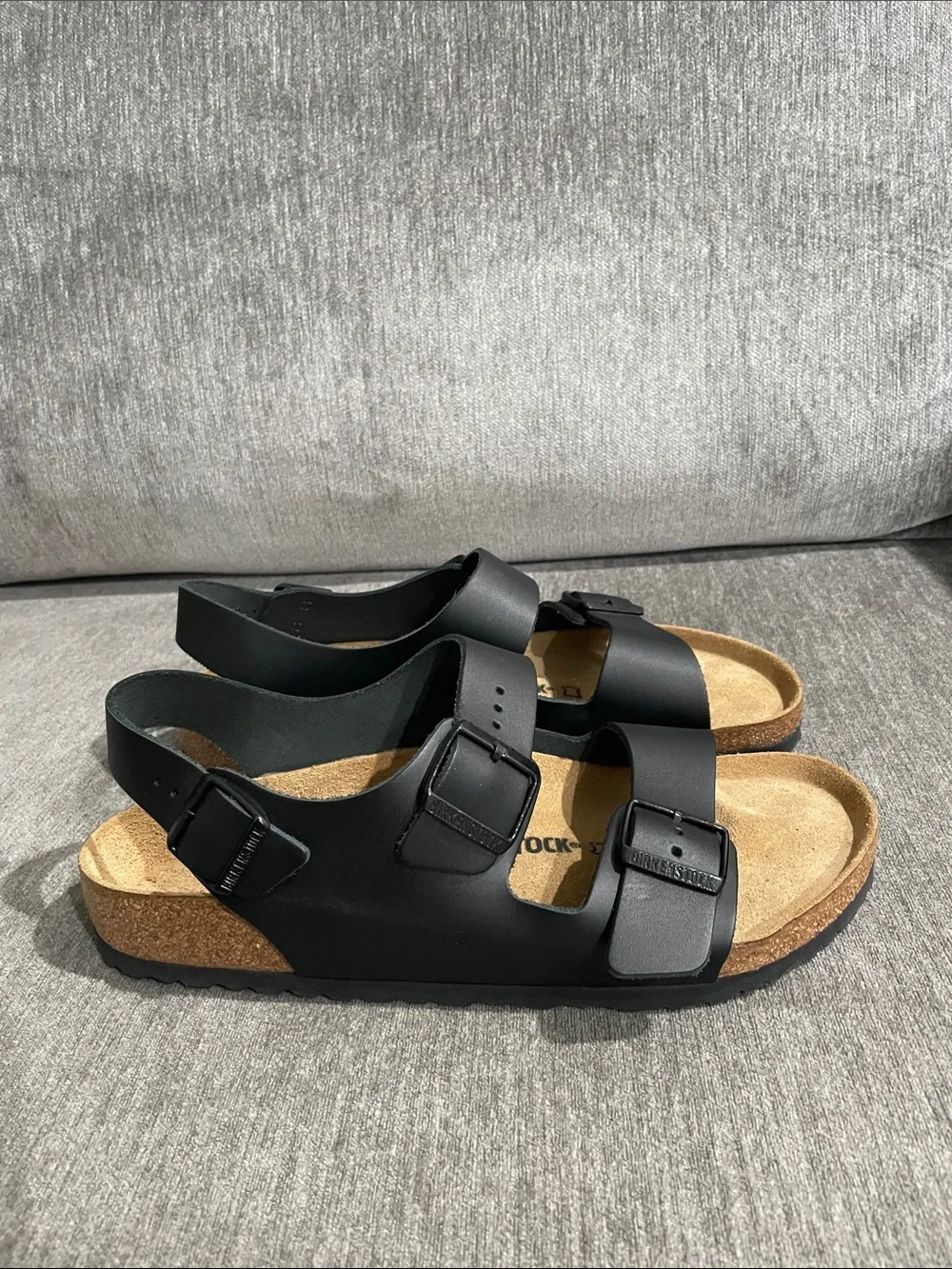 Birkenstock Mens Milano Sandals in Black Size 10 NEW!